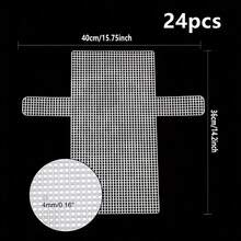 10pcs White Plastic Canvas Needlework Bed Sheets - Square Grid Embroidery & Cross-Stitch Mesh Mats For DIY Crafts, Bookmarks, Bags, Cups - Hand-Knitting Supplies For Beginners & Experts, Sewing Supplies - As shown - View 16