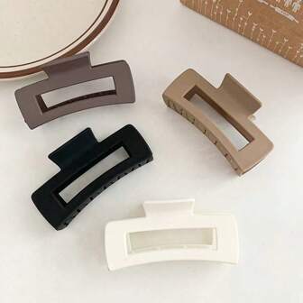 1/4pcs Elegant Solid Color PS (Polystyrene) Hair Clips, Suitable For Daily Wear Hair Accessories Fashion Hair Claw Clips Autumn Accessories Fall Hair Clutch Winter Accessories