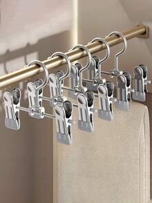 10 Stücke/Set Baby Kleiderbügel - 360° drehbare Silikonclips Kinderhosen/Hosen Bügel, platzsparender Kleiderorganizer für Babys, hochwertige Edelstahl, geeignet für Neugeborene und Kinder, Farbe zufällig - Verschiedenfarbig - Übersicht 10