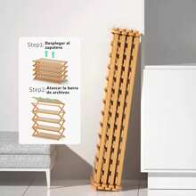 Zapateras Almacenamiento Zapatos Bamboo En Plano 6 Niveles Color Color Madera - Caqui - Ver 6