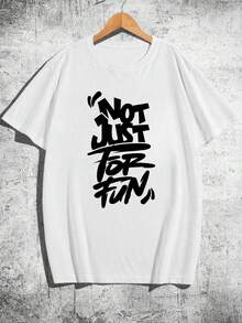 Men's Casual Short Sleeve Crew Neck T-Shirt, Creative Printed Design, Simple Design, Woven Process - White 6 - View 2