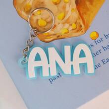 Chaveiro de acrílico personalizado com nome Blod, crachá de acrílico, crachá de mochila, bolsa de fraldas, chaveiros com nome personalizado, crachá de lancheira, chaveiro retrô com nome para o Dia de Ação de Graças, presentes de Natal para crianças, família, namorada, mãe - prateado - Ver 24