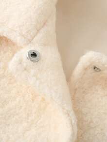 Women's 2025 Winter Fashion Casual Turndown Collar Long Sleeve Faux Fur Wool Blend Coat Jacket