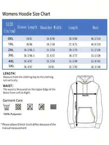 Personality Fun Slogan Print Women's Casual Plus Size Hoodie Long Sleeve Drawstring Hooded Sweatshirt With Pockets Perfect For Fall/Winter - màu đen - Xem 6