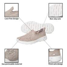 Skechers Go Walk 一脚蹬休闲鞋，减震轻便女鞋，适合通勤、运动、日常穿着，37 码及以上建议订购小半码，896020 - 灰褐色 - 查看 6