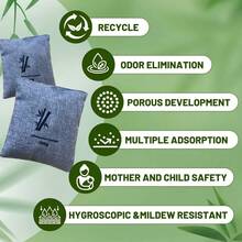 1pc Classic Linen Gray, 100% Natural Bamboo Charcoal Bag, No Chemical Additives, Suitable For Home And Various Scenarios, Naturally Purifies Air To Be Cleaner And Healthier, Applicable To Kitchen, Bedroom, Study, Wardrobe, Shoe Cabinet, Sports Bag, Boxing Gloves And More. Can Be Freely Combined And Moved, Usable All Year Round.