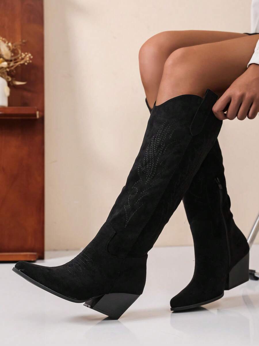 Women's Classic Western Boots - Black - View 1