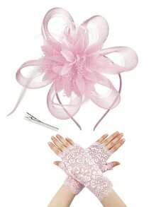 D EXCEED 1/2 PCS Vintage 1920s Beaded Fascinator Hat For Women - Art Decor Headpiece With Lace & Feathers | Gatsby Tea Parties, Weddings, Derby & Opera Events | Mother's Day, Bridal Shower, Teacher Gift Idea Valentine's Day Accessories - European and American Fashion Headwear - View 8