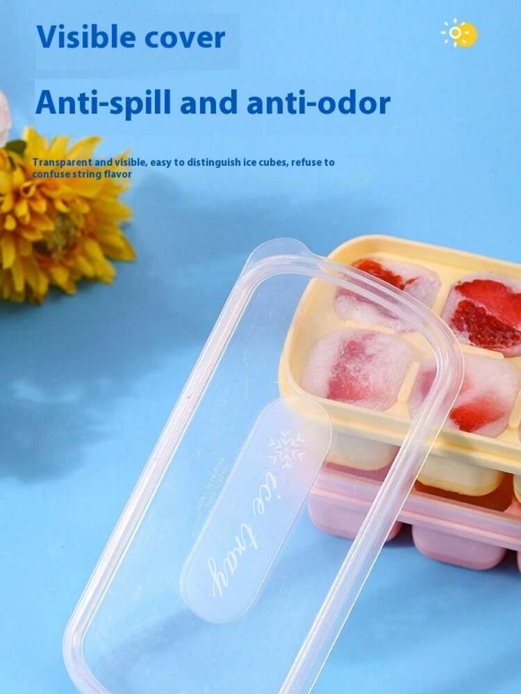 4pcs Clear Large Silicone Ice Cube Tray With 8 Slots,Easy-Release Silicone For Mini Fridge, Cocktails, Whiskey, Beverages - Multicolor - View 6