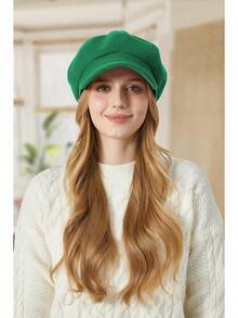 Women Beret Newsboy Hat French Wool Cap Classic Autumn Spring Winter - màu xanh lá - Xem 10