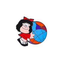 1/8 件经典卡通胸针套装可爱 Mafalda 珐琅别针服装背包珠宝金属徽章配饰送给朋友的礼物 - 均碼 - 查看 12