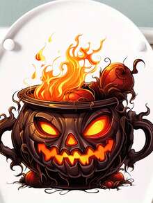 1 Piece Halloween Toilet Sticker, Spooky Skeleton Octopus And Scary Pumpkin Design, Creepy Bathroom Decor, Halloween Bathroom, Seasonal Decor, Cartoon Horror Theme, Easy To Apply, Halloween Decoration, Playful Horror