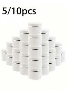 20/10/5个装面霜罐，可重复填充化妆品罐，20克/30克/50克/100克白色塑料罐，带圆顶盖，空面霜唇膏乳液收纳盒，适用于旅行和化妆品收纳及分装。 - 彩色 - 查看 1