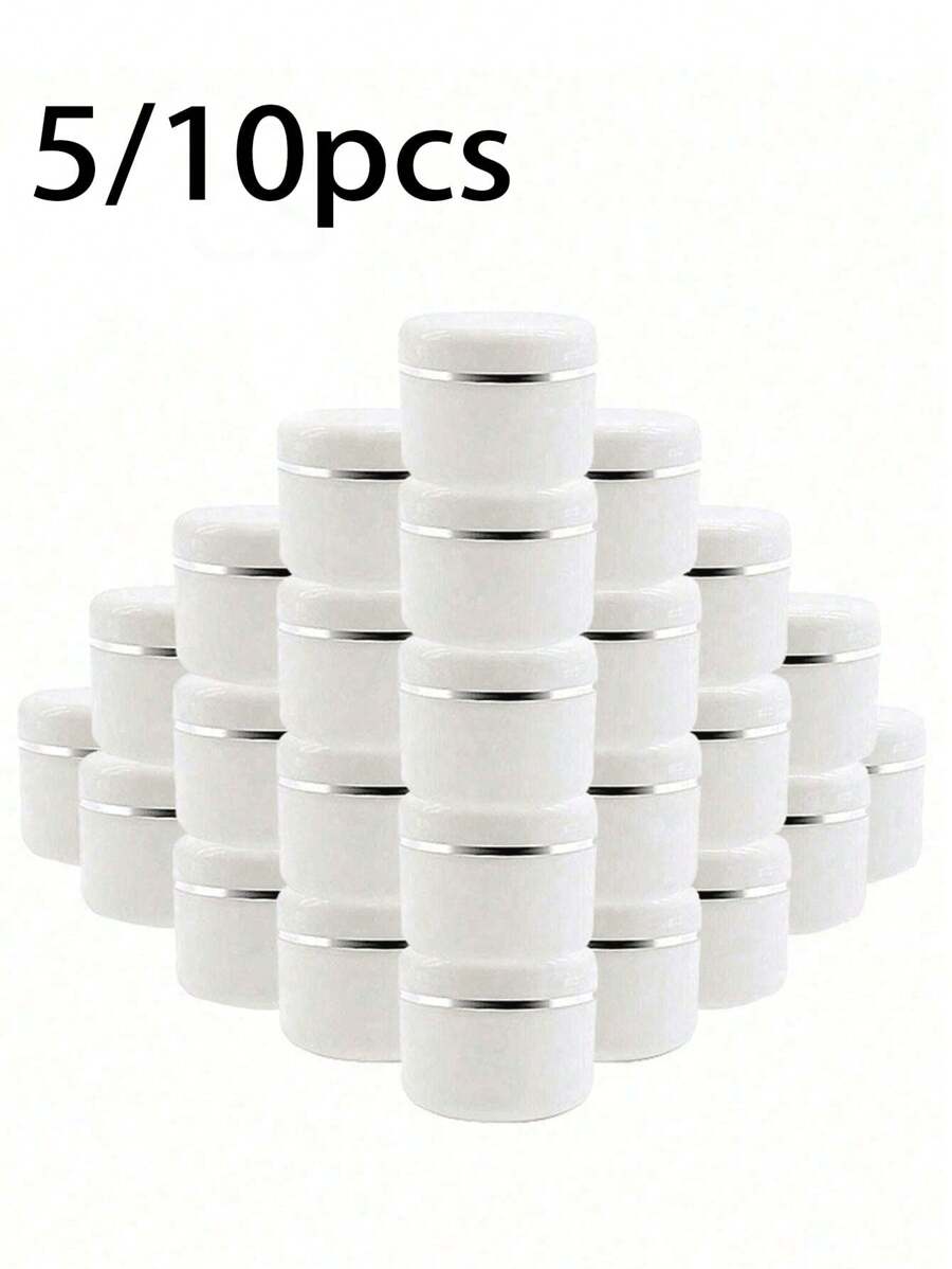 20/10/5个装面霜罐，可重复填充化妆品罐，20克/30克/50克/100克白色塑料罐，带圆顶盖，空面霜唇膏乳液收纳盒，适用于旅行和化妆品收纳及分装。 - 彩色 - 查看 1