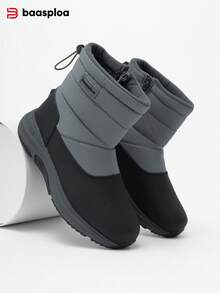 baasploa 男士冬季雪地靴，加厚男士雪地靴，防滑耐磨，多功能，带拉链，舒适，品牌男士雪地靴