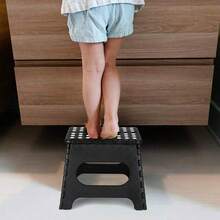 Shark Power Gear Foldable Kids Step Stool – Lightweight Plastic Step Ladder For Bathroom, Kitchen & Home - Black - View 3