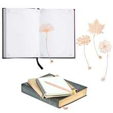 4pcs Vintage Metal Leaf Bookmarks With Pendant 4 Styles Exquisite Hollow Metal Leaf Bookmark Bookish Gift For Book Lovers Readers Teens Adults Women Men - Vàng hồng - Xem 7