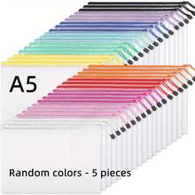 Torby siatkowe PVC w losowych kolorach 5/10 A5 – wytrzymałe torby do przechowywania dokumentów, odpowiednie do domu, szkoły i podróży | Wielofunkcyjne torby do przechowywania z zamknięciem na zamek błyskawiczny, różne kolory i wzory, artykuły szkolne, organizacja domu, żywe wzory, solidna konstrukcja, dla profesjonalistów szkolnych