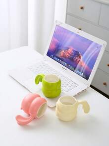 كوب سيراميك مخصص بأذن أرنب قطعة واحدة، كوب إسبريسو لاتيه، كوب رومانسي للأزواج، كوب مشروبات غازية للتجمعات العائلية، كوب مياه للمكتب، هدية - متعدد الألوان - مشاهدة 1