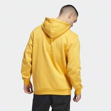 Adidas Geometric Pattern Print Drawstring Hooded Fitted Pullover Sweatshirt Yellow II5960 - Yellow - View 2