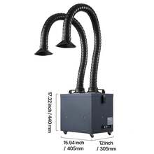 Soldering Fume Extractor With Dual Hoses, 275W Brushless Solder Smoke Absorber With 4-Stage Filters & 10 Speeds, 380m³/H Strong Suction Smoke Purifier For Soldering, Laser Engraving, DIY Welding - US B Type Plug(110-127V) - View 10