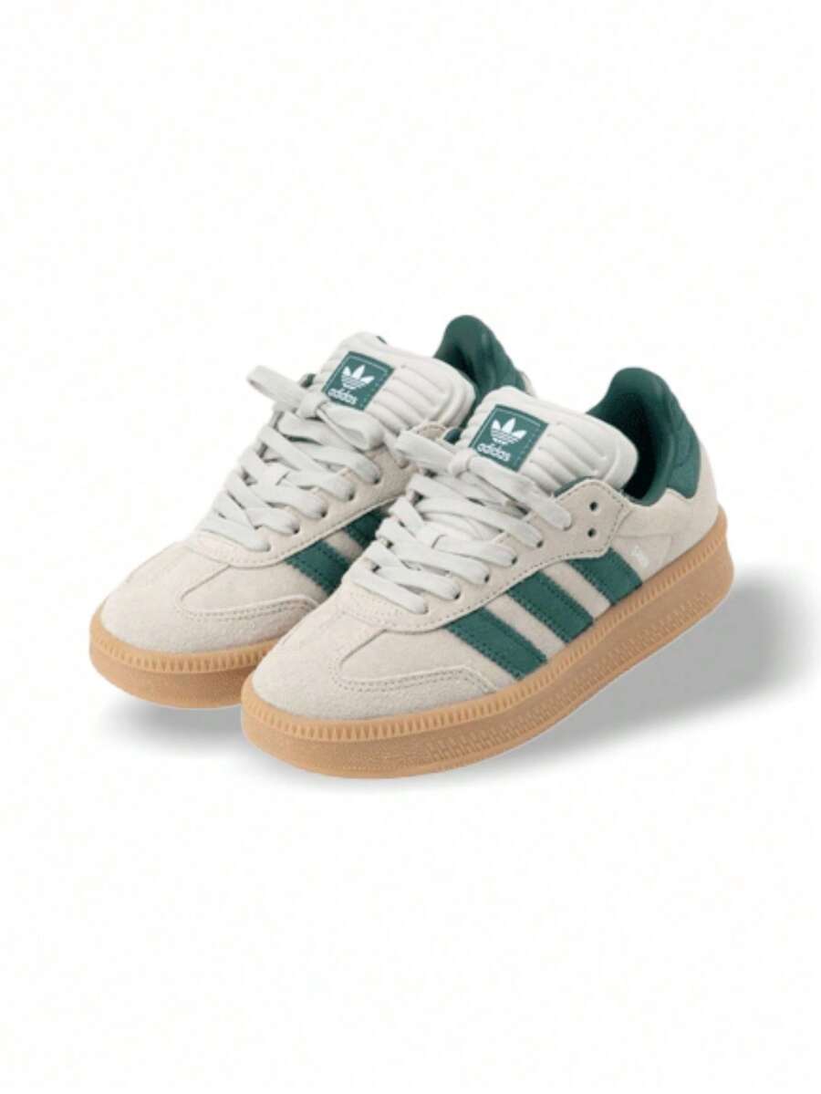 Adidas SAMBA XLG J - 灰色/學院綠 - 查看 1