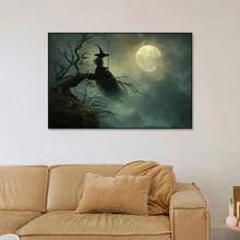 1 Pc Canvas Painting,Classic Anime Halloween Canvas Poster - The Ultimate Moonlight Witch - Beautiful Visual Art Aesthetics, Woodblock Canvas Wall Art Print, Autumn Decoration , Wooden Framed Art,High Quality ,Thickness 2. 25cm/1inch Wall Art Prints Poster Direct Hanging Decor For Home Gifts,Living Room, Bathroom, Bedroom, Kitchen,Bar,Office - 藍色 - 查看 6