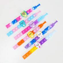 4pcs/6pcs Silicone Axolotl Pop Bracelet Toys Colorful Push Bubble Fidget Sensory Toys Soft Finger Popper Fidget Toys Color Asst Christmas Party Favors Gfits Games Prizes - Multicolor - View 4