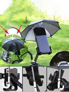 Mini Outdoor Phone Parasol With Universal Suction Cup Holder, Outdoor Anti-Glare Parasol, Polyester Fiber, Rain And Sun Protection, Universal Adjustable Anti-Glare Outdoor Phone Holder, Suitable For Mobile Phones, Kindles, Pads, Smartphones Umbrella For Women Umbrella Rainproof Windproof