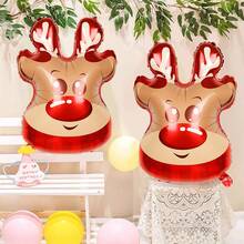 1pc/2pcs Christmas Reindeer Foil Balloons, Forest Animal Reindeer Shaped, Suitable For Christmas, Holiday Parties, Room, Christmas Family Gathering, Christmas Party Decoration