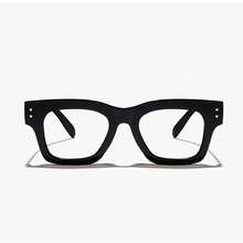 1 件女士方形无度数眼镜，百搭复古简约风格 - 黑框白片 - 查看 3