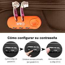 Juego 2 Maletas De Viaje 20 Y 18 Inch Rigidas Ruedas Candado - Marrón - Ver 7