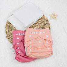 2/4/6/14 Stück einfarbiges Stoffwindel-Set, wasserdichte Baby-Windelhosen, verstellbare Druckknopf-Stoffwindeln 5-13kg, hautfreundlich