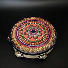 1pc 6-Inch Vibrant Dun'Kun Style Hand Drum - Colorful Mandala Design, PVC Material, Great For Percussionists And Dance Props - Wonderful Halloween, Christmas, Birthday Gift (No Box), Best For Christmas - Multicolor - View 6