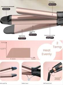 PinkSings 2 In 1 Hair Straightener And Curler, Hair Curling Iron & Ceramic Flat Iron In One With Adjustable Temperature,Fast Heating For All Hair Types, Gift For Her - View 6