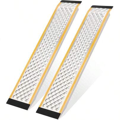 Set Of 2 Aluminum Loading Ramps, 9" Wide Heavy Duty Non-Slip Shed Ramp For Lawn Mower, ATV, UTV, Motorcycle, Cart, Blower, 800 Lbs Capacity