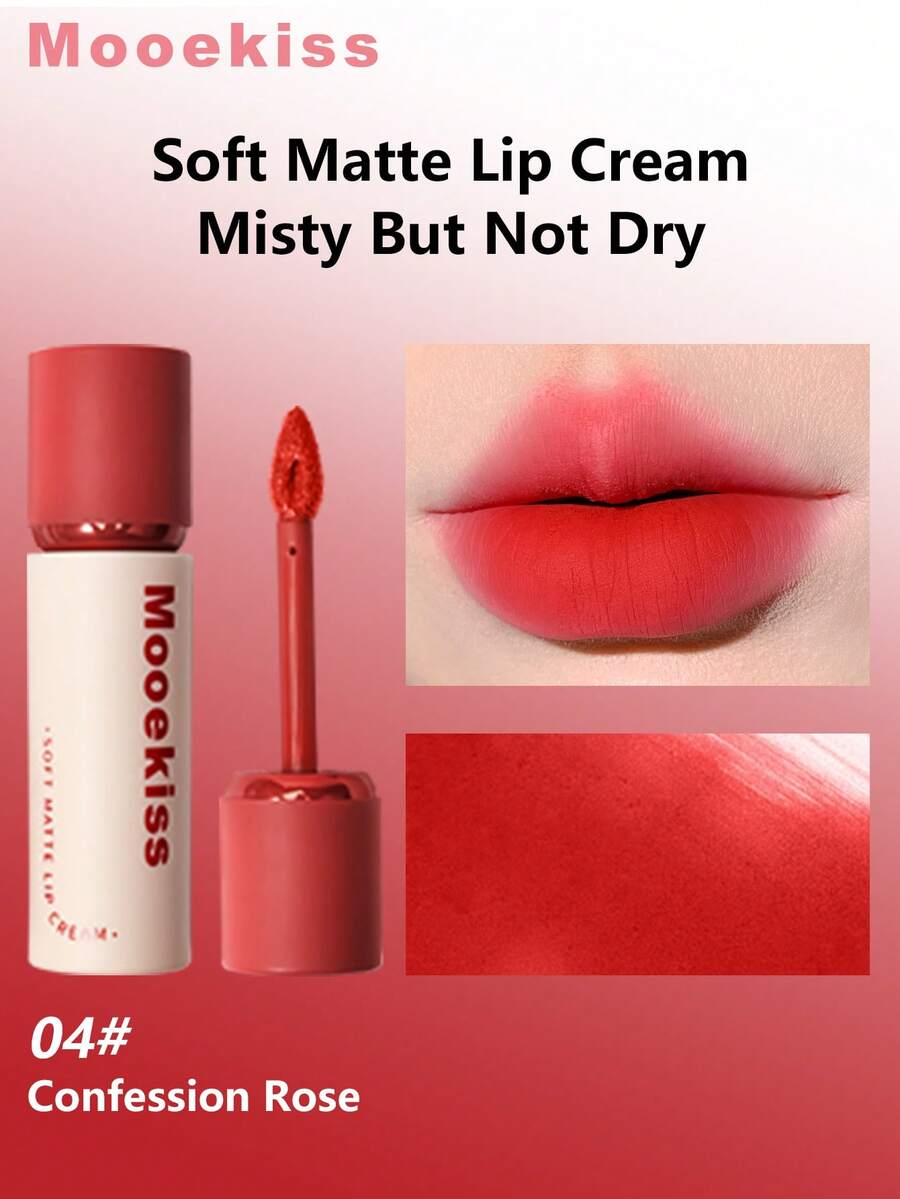 Mooekiss 丝绒哑光唇彩，滋润不干燥 (04) - 04 Confession Rose - 查看 1