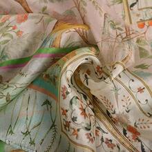 100% Mulberry Silk Scarf For Women Lightweight Long Scarves Beach Wraps Cover Up -Travel Photography Scarfhalloween - 淺綠色 - 查看 11