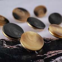 5/20件高端金属纽扣，独特树脂面板纹理，高端耐用的金属脚颜色，三种颜色可选经典百搭，适用于大衣、毛衣、衬衫、西装、夹克等服装装饰纽扣，尺码18/23/25。 - 彩色 - 查看 1