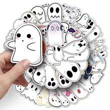 50pcs Cute Ghost Stickers, Creative Graffiti Stickers For Luggage, Skateboard, Tablet, Cartoon Decorative Stickers - Multicolor - View 8