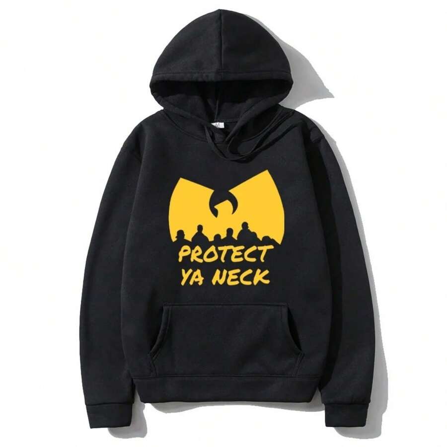 Hip Hop Années 90 Wu Clan T-Tangs Hoodie Men Women's Casual Autumn Winter Vintage Hoodies Fleece Long Sleeve Hooded Sweatshirts - 黑色 - 查看 1
