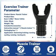 Portable Breathing Trainer With Pure Silicone Adjustable Oxy-Fit Breathe Trainer, Adjustable Muscle Trainer With Soft Silicone For Strengthen Breathing Exercise, Easy To Clean And Use - màu đen - Xem 7