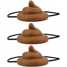 3Pcs Poop Hat Prank Prop Beanie Party Supplies Hats Halloween Party Headwear Funny Headgear Pvc Simulation Shape Men And Women - Multicolor - View 2