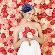 Ibeauti Fascinator Hats With Screentouch Lace Gloves Set Women Tea Party Cocktail Wedding Derby Headwear Short Gloves - 04 海軍藍 - 查看 4