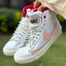 Nike Blazer Women's Classic Retro Mid-Top Non-Slip Comfortable Versatile Sneakers - FD4342-181 - White/Light Pink/Light Khaki - View 3