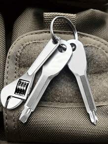 3pcs Mini Screwdriver Set With Keychain, Adjustable Metal Pocket Tool Kit, Suitable For Camping Accessories, Multifunctional Mini Wrench Keyring - Universal Tools For Car, Bicycle, Motorcycle Repair - Creative Gifts For Men