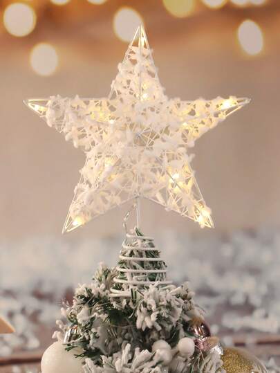 1 pieza, Decoración de luz de estrella de 25 cm para la parte superior del árbol de Navidad, Luz LED para árbol de Navidad, Decoración brillante para la parte superior del árbol de Navidad, Luz de decoración de estrella de cinco puntas para la parte superior del árbol, Utilizada para la decoración de la escena del árbol de Navidad, Decoración del hogar, Decoración de la habitación, Decoración de Año Nuevo, Decoraciones navideñas, Decoración exterior, Decoración de fiesta de vacaciones, Suministros para fiesta de Navidad, Decoración colgante de tema navideño para vacaciones, Regalo de fiesta, Feliz Año Nuevo, Regalo de Navidad, Decoración navideña, Suministros para fiesta de eventos, Regalo para amigos y familiares