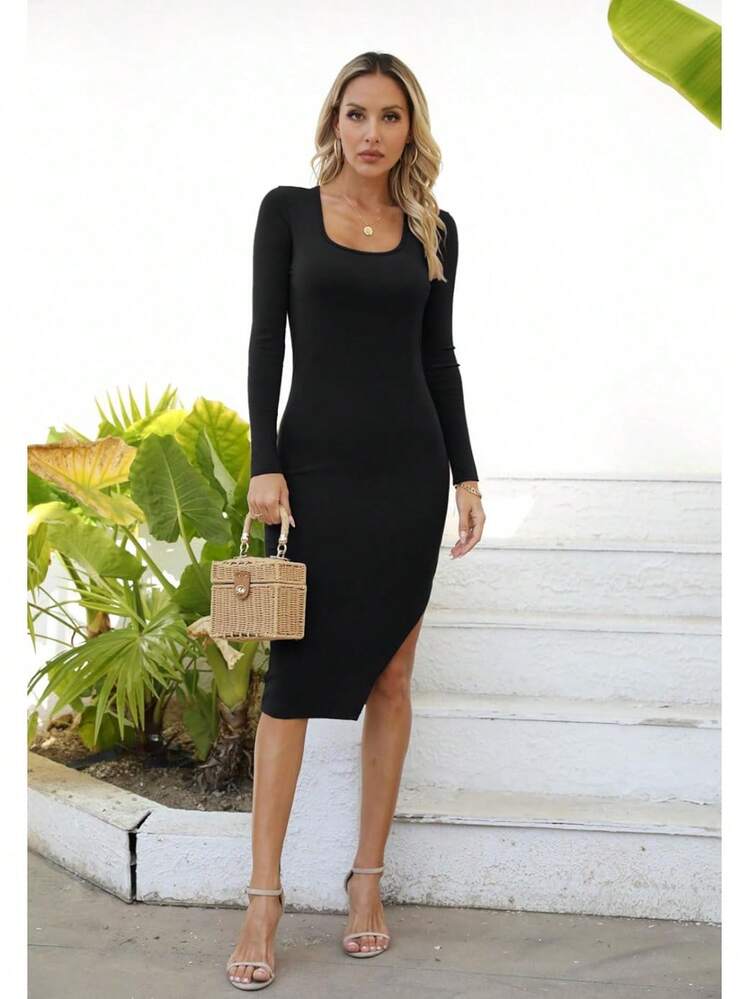 casual dresses bodycon Dressmine Women Summer Midi Formal Party Mini Dress Ribbed Maxi Dress for Women Bodycon Ruched Side Slit Tank Dress Sleeveless Drawstring U Neck Casual Dresses 2026 Material Bodycon Dresses | Premium Women's