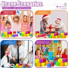 6/10/16/20/28 个随机款式和颜色的慢回弹减压魔方，压力球，柔软可捏玩具，拉伸玩具，适合课堂奖励、派对礼物、儿童玩具，也适合成人派对礼物（无包装盒） - 彩色 - 查看 7