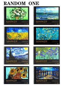 دفتر رسم مخصص للأقلام ، 8 أنماط مرسلة عشوائيًا ، 40 صفحة سميكة / كتاب 120 جرام / م² ، ورق مائي A4 / A3 للرسم اليدوي ، دفتر رسم A4 / A3 للطلاب ، ورق رسم فارغ متخصص للرسم والرسوم الكرتونية ، مناسب لاستخدام طلاب الفن ، هدية عيد الأم ، لوازم مدرسية